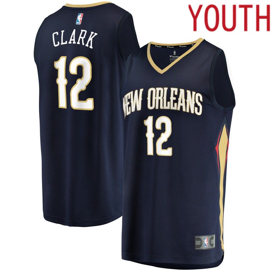 Youth New Orleans Pelicans #12 Gary Clark Fanatics Branded Navy Icon Edition 2021-22 Fast Break Replica NBA Jersey